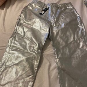 Wide leg silver pants